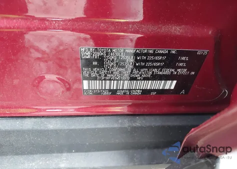 2025 Toyota Rav4 Xle из США, поврежденный, VIN 2T3P1RFV6SW519913